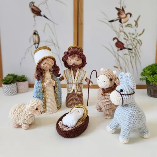 Presépio Sagrada Família Amigurumi Crochê