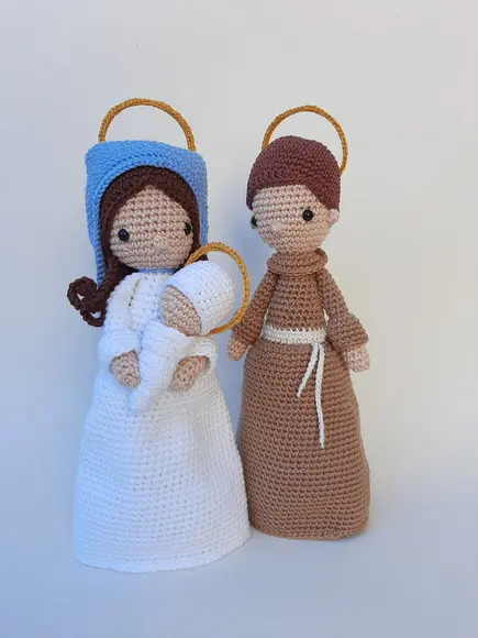 Sagrada Família Amigurumi Crochê Presépio