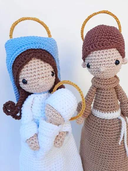 Sagrada Família Amigurumi Crochê Presépio
