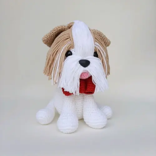 Shihtzu Cãozinho de Crochê Amigurumi
