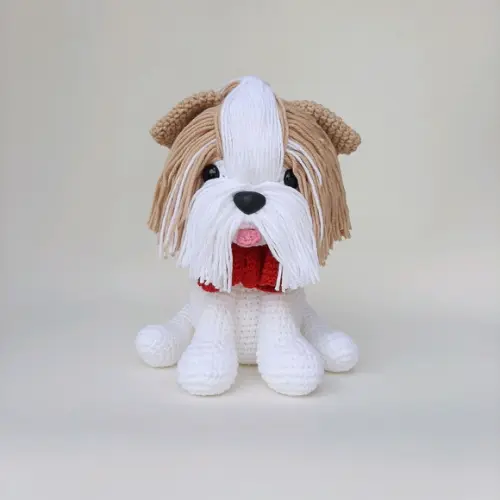 Shihtzu Cãozinho de Crochê Amigurumi