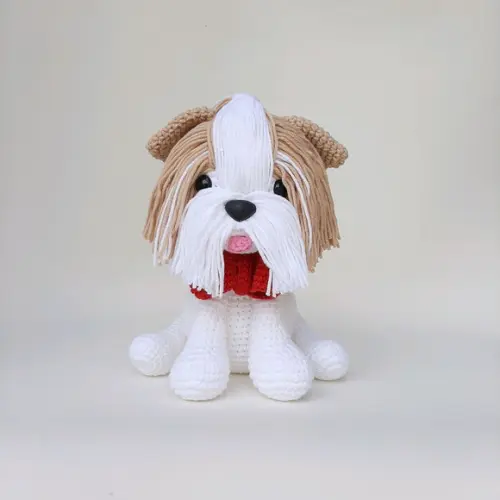 Shihtzu Cãozinho de Crochê Amigurumi