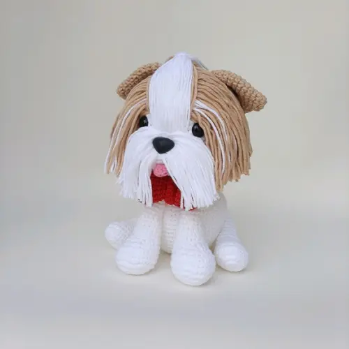Shihtzu Cãozinho de Crochê Amigurumi