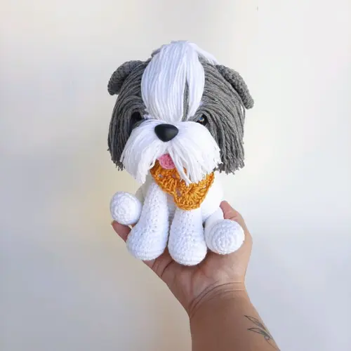 Shihtzu Cãozinho de Crochê Amigurumi