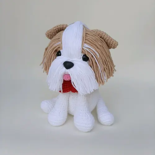 Shihtzu Cãozinho de Crochê Amigurumi