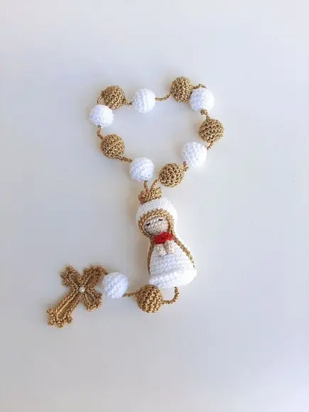 Terço De Crochê Nossa Senhora de Fátima