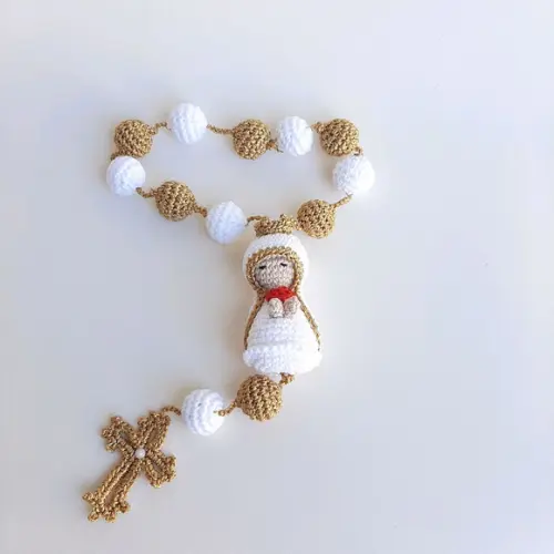 Terço De Crochê Nossa Senhora de Fátima