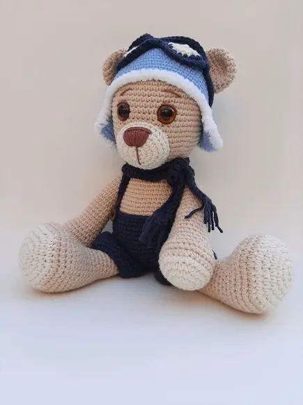 Ursinho Aviador de Crochê Amigurumi