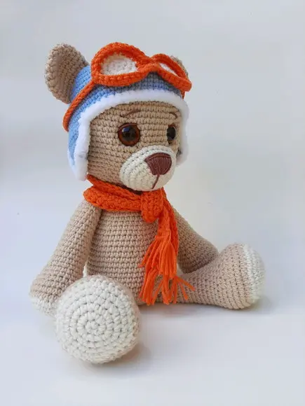 Ursinho Aviador de Crochê Amigurumi