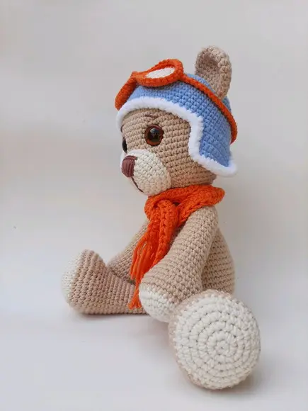 Ursinho Aviador de Crochê Amigurumi