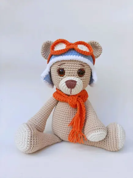 Ursinho Aviador de Crochê Amigurumi