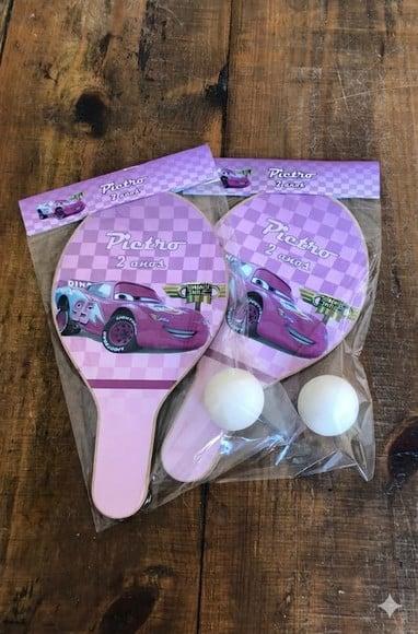 Carros Mcqueen Rosa - Kit Raquetes Ping Pong Envio Rápido