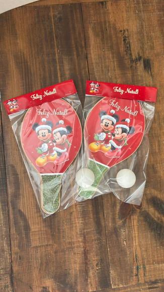 Natal Mickey Minnie, Kit Raquetes de Ping Pong Envio Rápido.