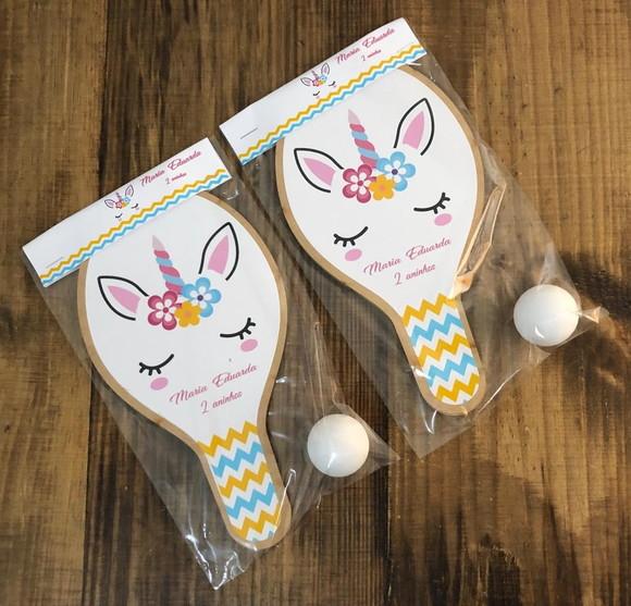 Unicórnio com Chevron, Kit Raquetes. Envio Rápido.