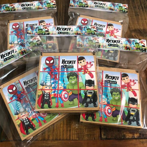 Jogo da Velha Personalizado Super Heróis Cute, Envio Rápido.