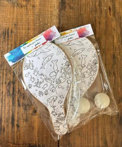 Kit para Pintar e Brincar - Raquetes Ping Pong, Envio Rápido