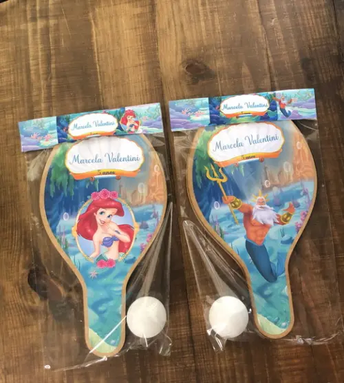 Pequena Sereia Ariel, Rei Tritão, Kit Raquetes. Envio Rápido