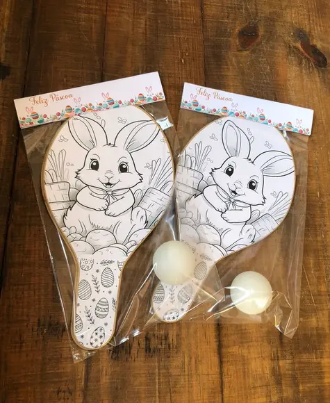 Páscoa para Colorir, Kit Raquetes Ping Pong. Envio Rápido.