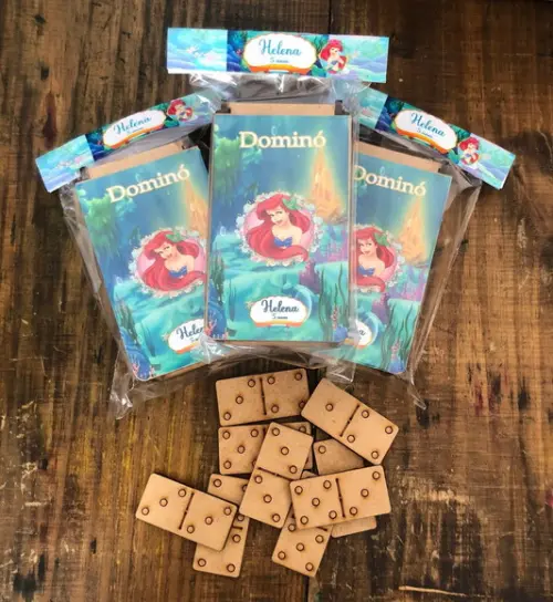 Dominó Personalizado para Lembrancinhas, Ariel e Linguado