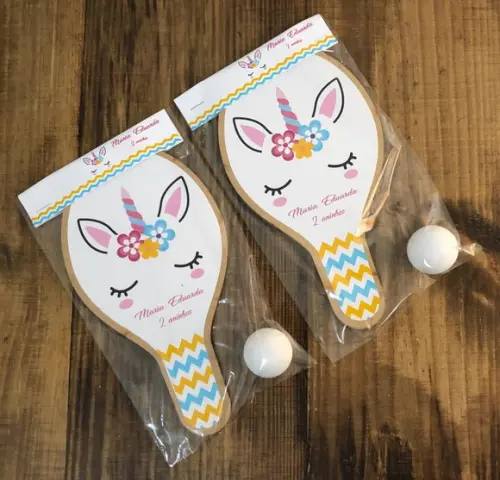 Unicórnio com Chevron, Kit Raquetes. Envio Rápido.