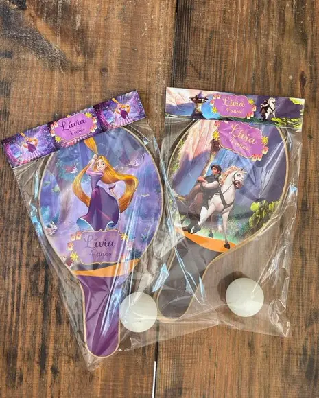 Rapunzel e Flynn, Kit Raquetes de Ping Pong, Envio Rápido.