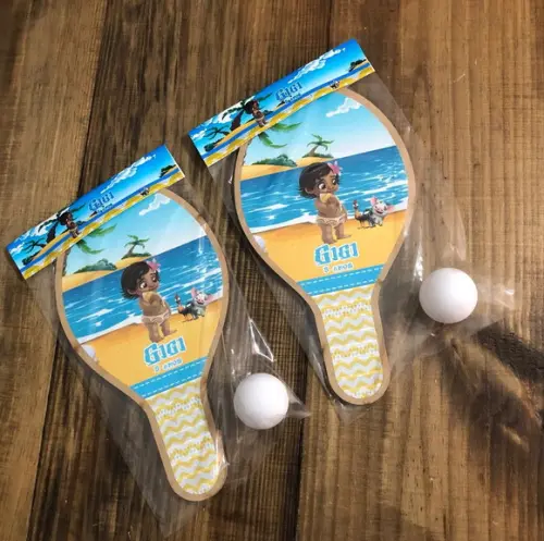 Moana Baby Personalizado, Kit Raquetes. Envio Rápido.