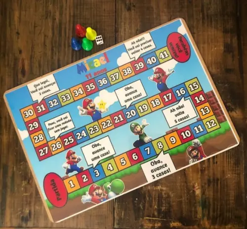 Mario Bros - Jogo de Tabuleiro Personalizado. Envio Rápido