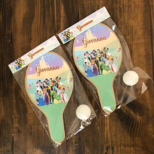 Kit Raquetes Ping Pong Princesas e Príncipes. Envio Rápido.