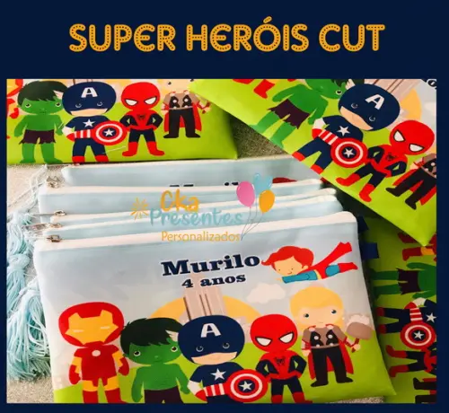 Super Heróis Cute, Necessaire, Envio Rápido.