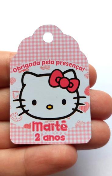 100 Tag Agradecimento Hello Kitty Rosa