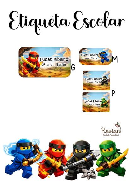 Etiqueta Escolar Ninjago - Kit 2