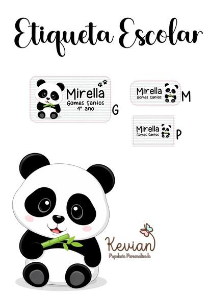 Etiqueta Escolar Panda Pandinha - Kit 2