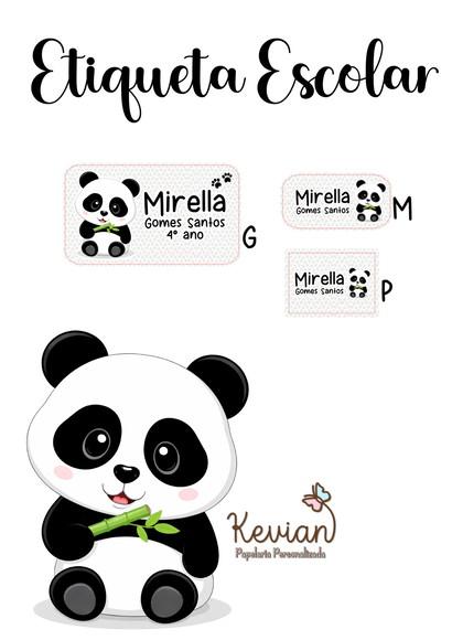 Etiqueta Escolar Panda - Kit 2