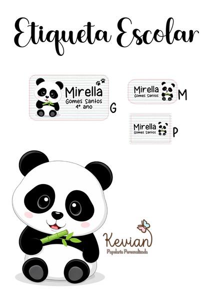 Etiqueta Escolar Panda - Kit 1