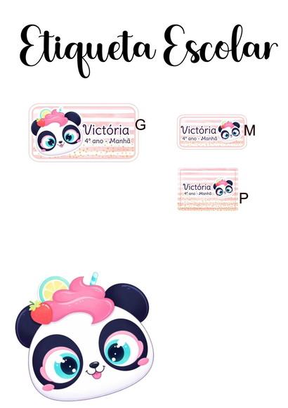 Etiqueta Escolar Panda - Kit 1