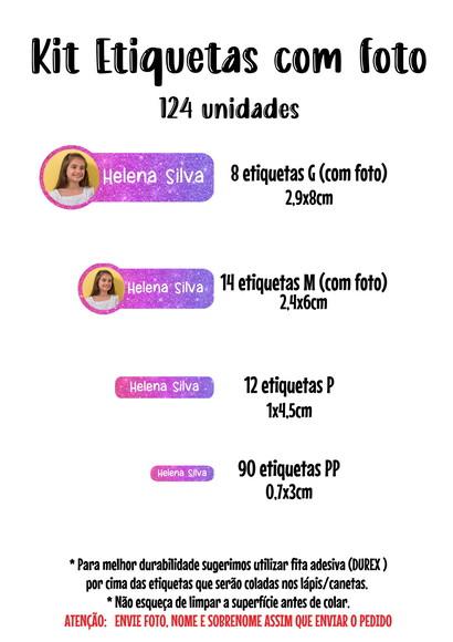 Kit Etiqueta Escolar Lavável com Foto