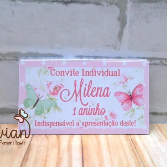 100 Convite Individual Jardim das Borboletas