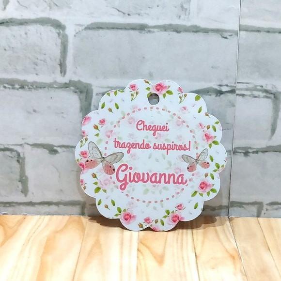 50 Tag Agradecimento Floral 5cm Suspiro