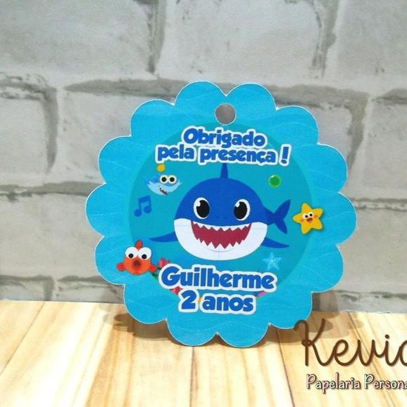100 Tag Agradecimento Baby Shark