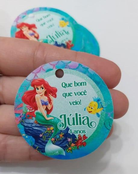 30 Tag Agradecimento Pequena Sereia