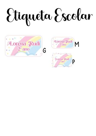 Etiqueta Escolar Arco Íris - Kit 2