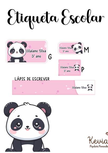 Etiqueta Escolar Panda - Kit 3