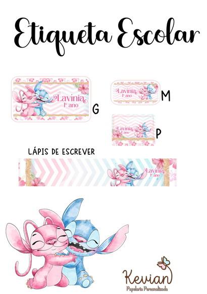 Etiqueta Escolar Stitch - Kit 3