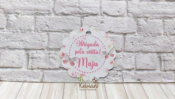 100 Tag Maternidade Jardim Borboletas 4cm