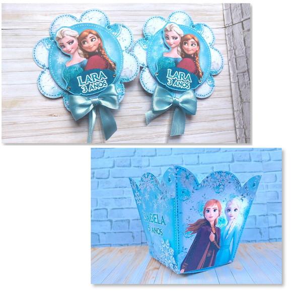Cachepot e Topper Centro de Mesa Frozen