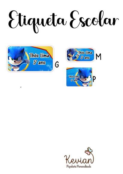 Etiqueta Escolar Sonic - Kit 2