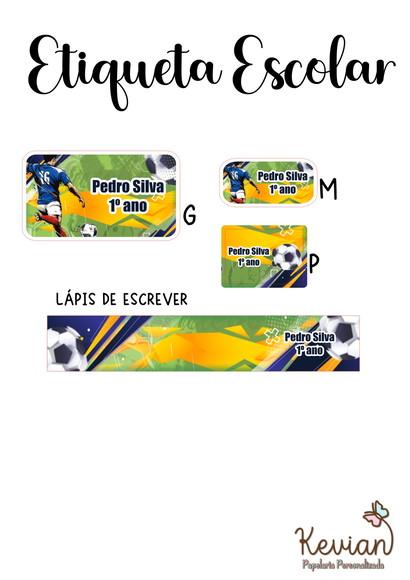 Etiqueta Escolar Futebol - Kit 3