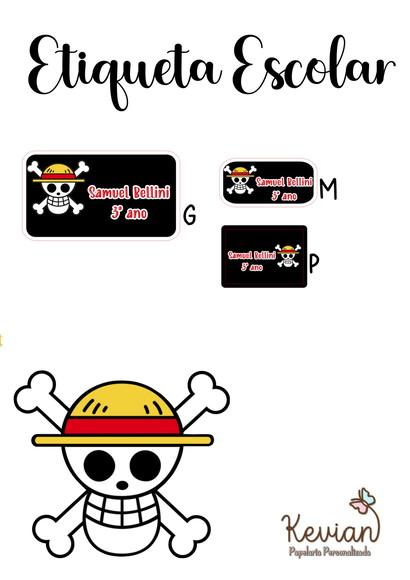 Etiqueta Escolar One Piece - Kit 2