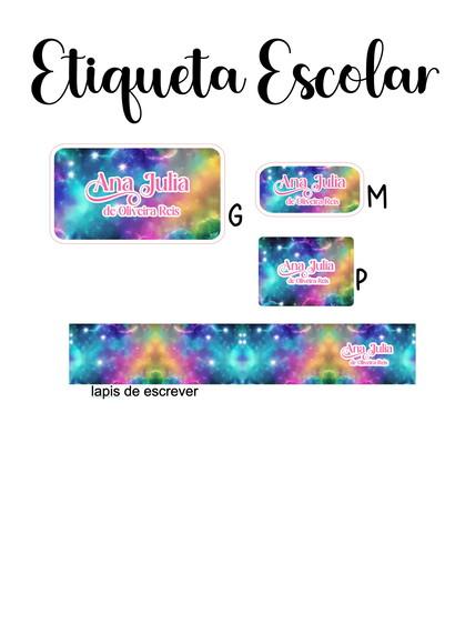Etiqueta Escolar Galáxia - Kit 3