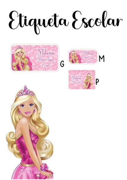 Etiqueta Escolar Barbie - Kit 1